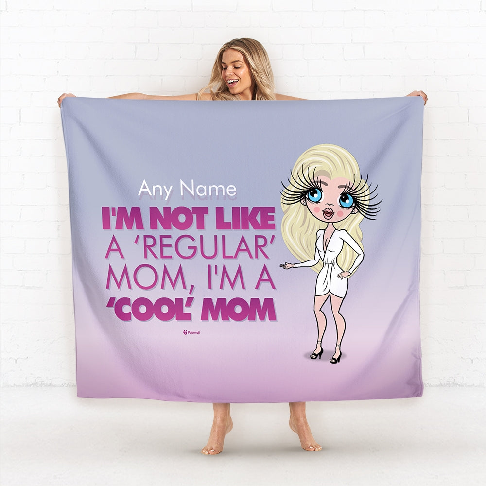 Womens Personalized Cool Mom Fleece Blanket - Image 1