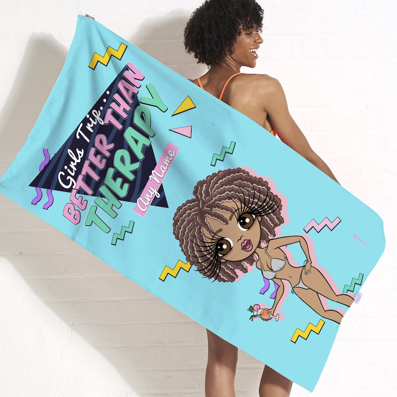 ClaireaBella Personalized Girls Trip Therapy Beach Towel - Image 1