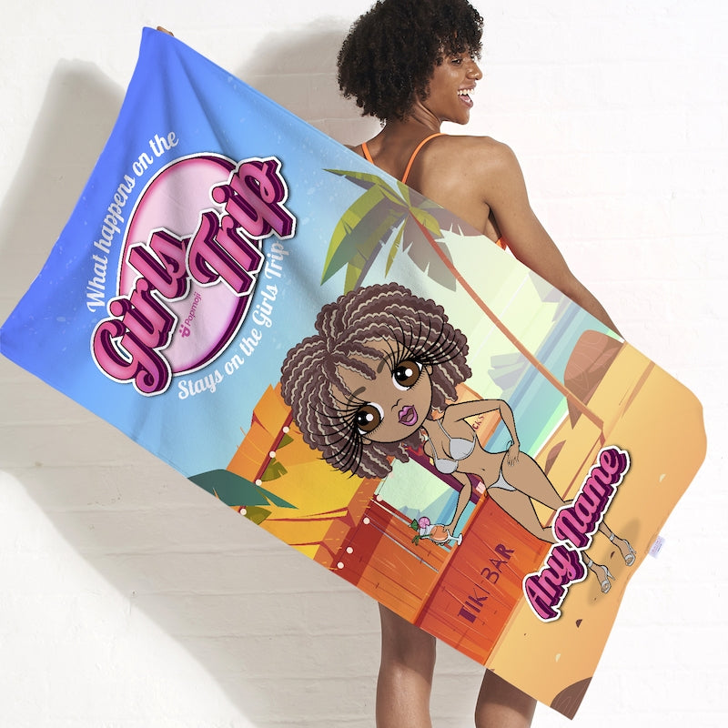 ClaireaBella Personalized Stays On Girls Trip Beach Towel - Image 1