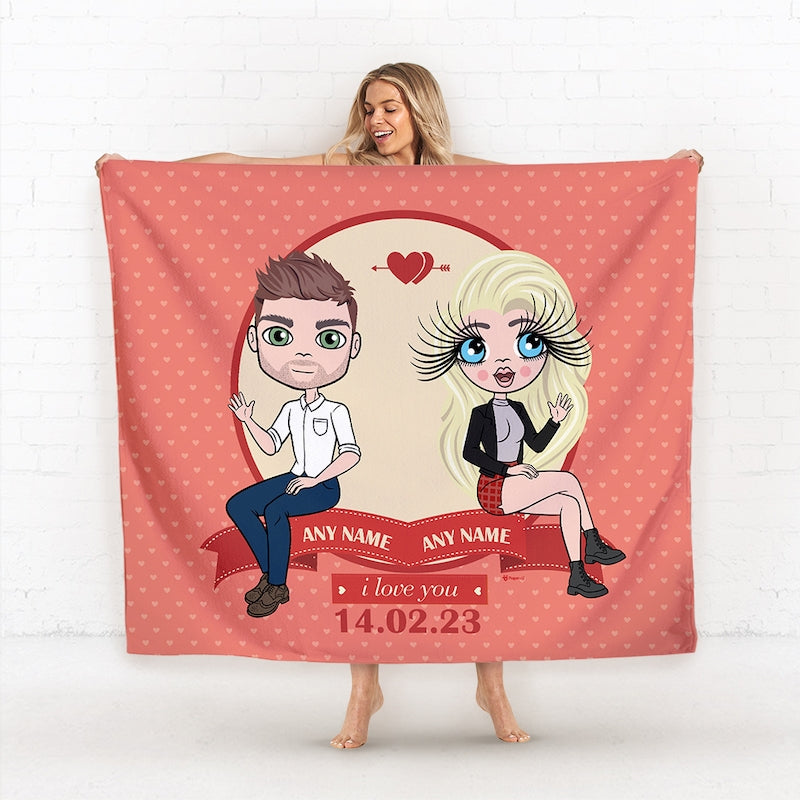 Multi Character Couples Special Date Fleece Blanket - Image 1
