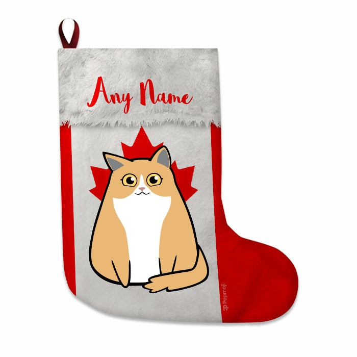 Cats Personalized Christmas Stocking - Canadian Flag - Image 2