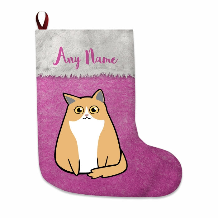 Cats Personalized Christmas Stocking - Classic Pink - Image 1