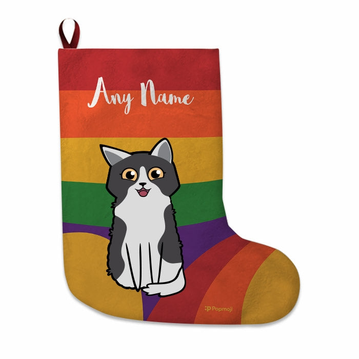 Cats Personalized Christmas Stocking - Rainbow - Image 1