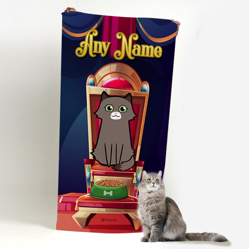 Personalized Cat Pampered Pet Beach Towel - Image 1