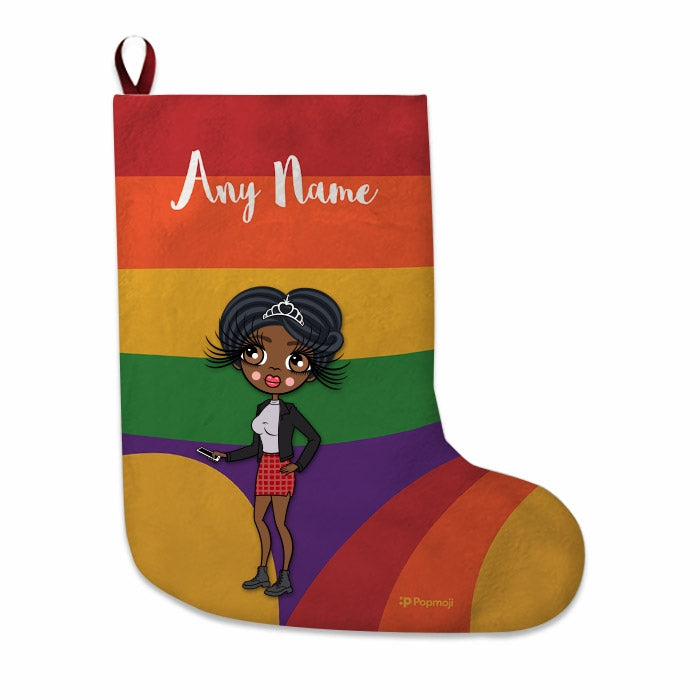 Womens Personalized Christmas Stocking - Rainbow - Image 1