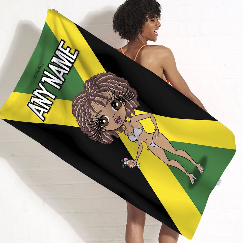 ClaireaBella Jamaican Flag Beach Towel - Image 1