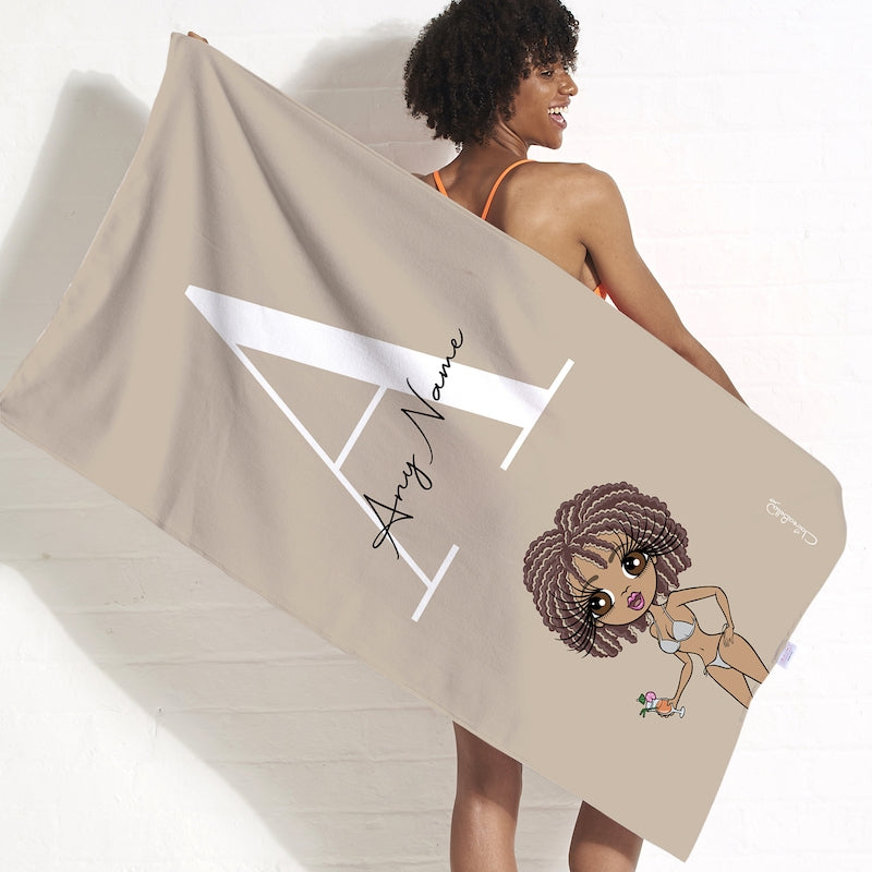 ClaireaBella The LUX Collection Initial Nude Beach Towel - Image 1