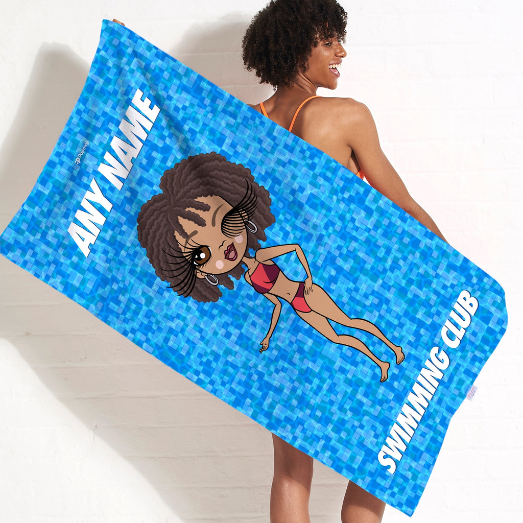 ClaireaBella Personalized Pool Texture Swimming Towel - Image 1