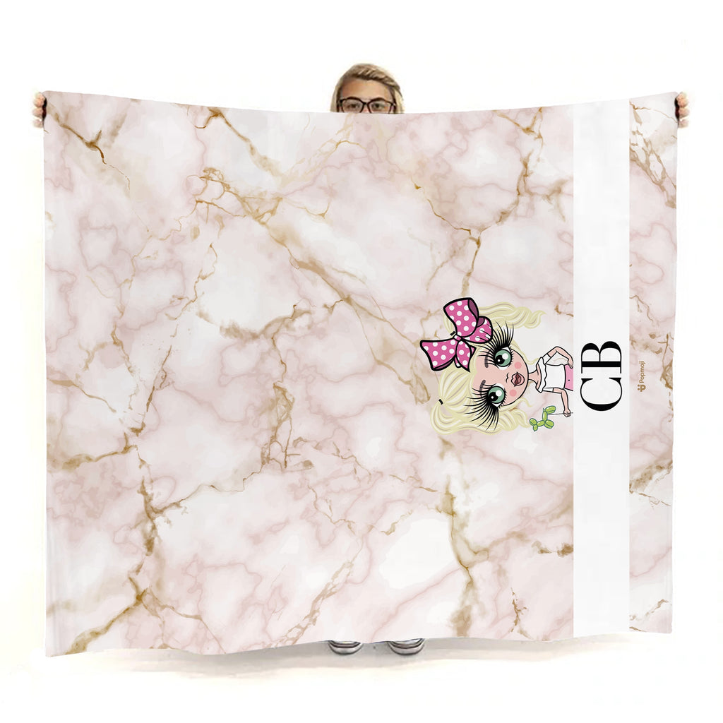 Girls Lux Collection Pink Marble Fleece Blanket - Image 3