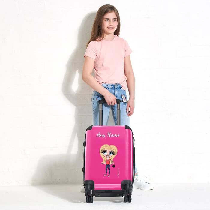 ClaireaBella Girls Hot Pink Suitcase - Image 1