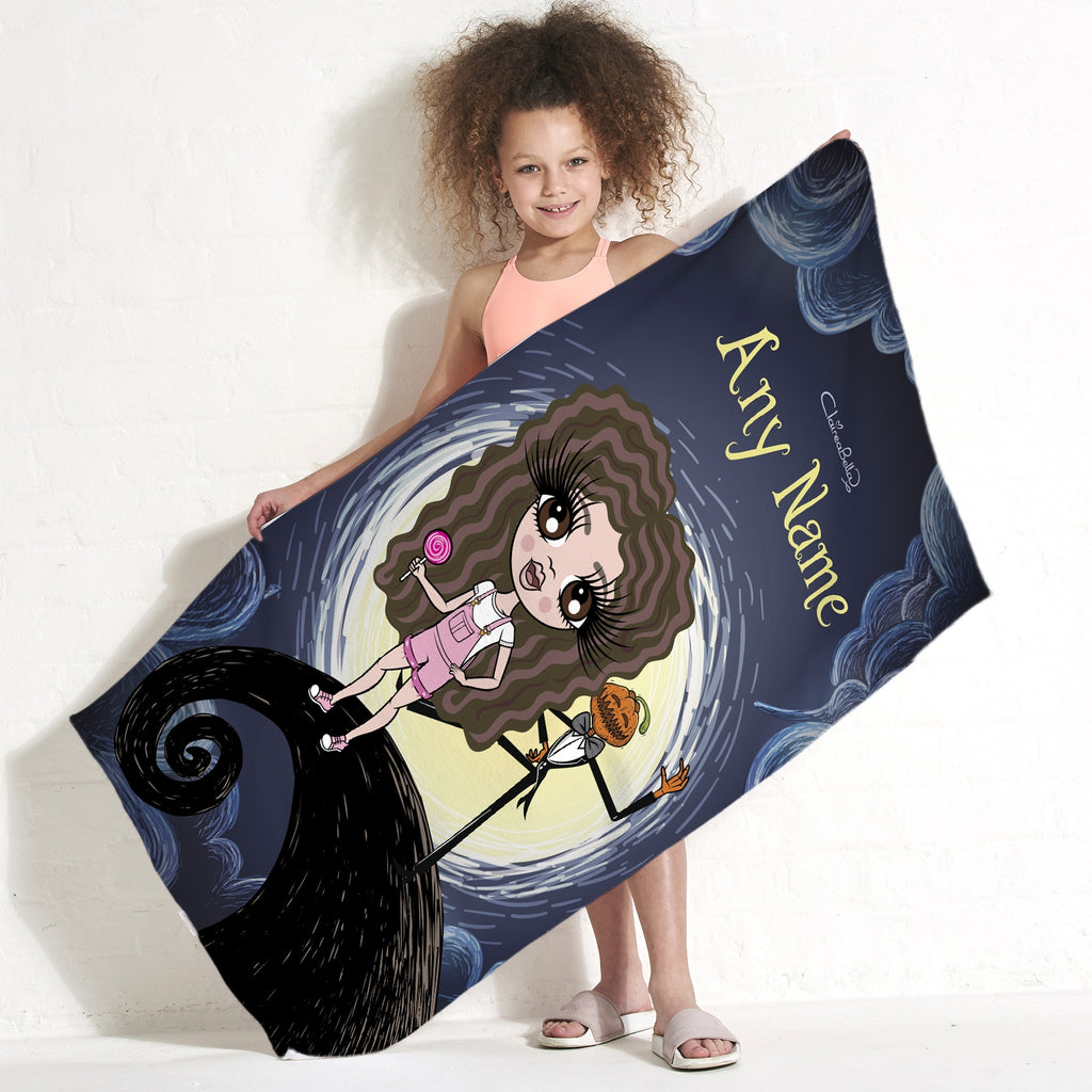 ClaireaBella Girls Halloween Nightmare Beach Towel - Image 1
