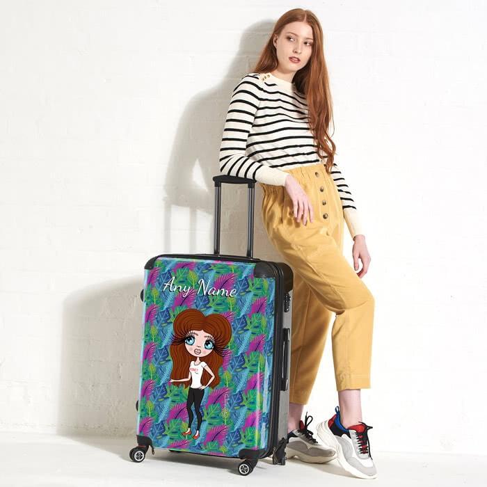 ClaireaBella Neon Leaf Suitcase - Image 1