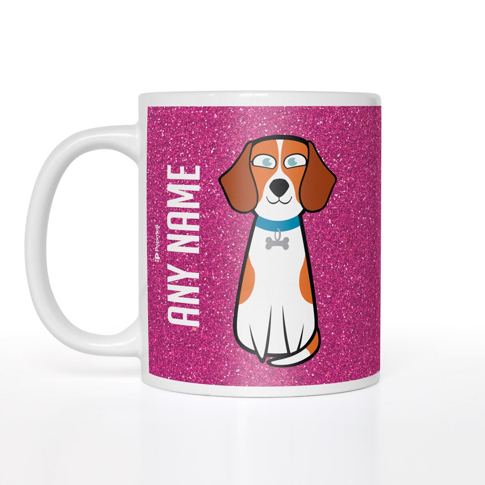 Personalized Dog Pink Glitter Effect Mug - Image 1