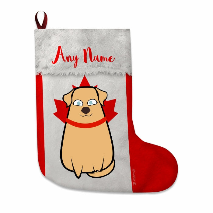 Dogs Personalized Christmas Stocking - Canadian Flag - Image 1