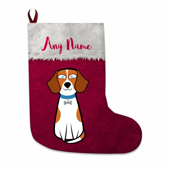 Dogs Personalized Christmas Stocking - Classic Red - Image 1