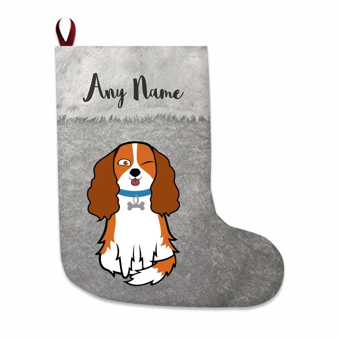 Dogs Personalized Christmas Stocking - Classic Silver - Image 1
