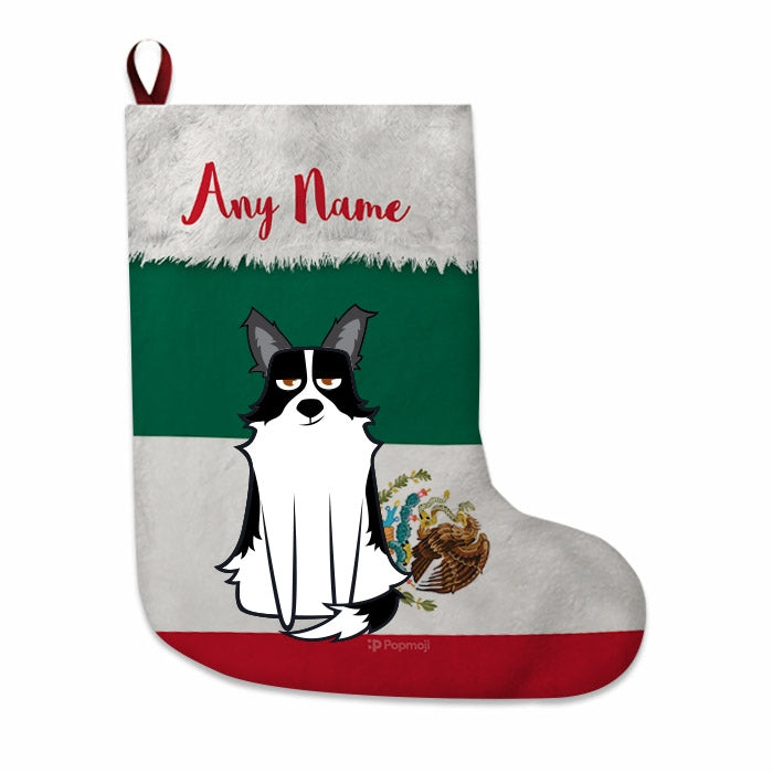 Dogs Personalized Christmas Stocking - Mexican Flag - Image 2