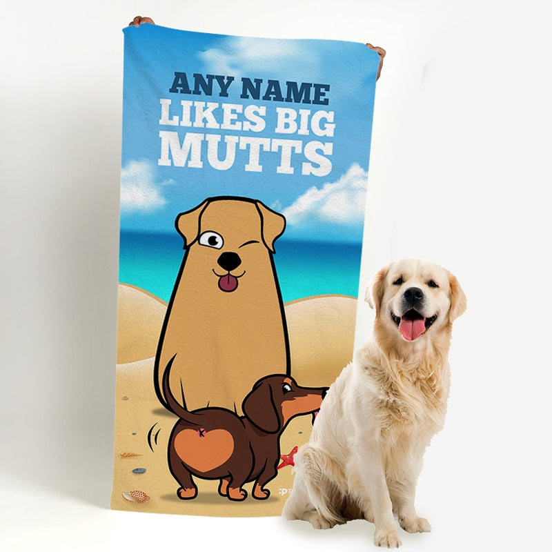 Personalized Dog Big Mutts Beach Towel - Image 1