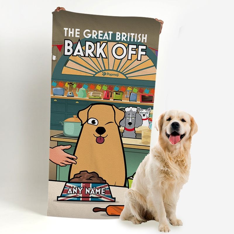 Personalized Dog Great British Bark Off Beach Towel - Image 1