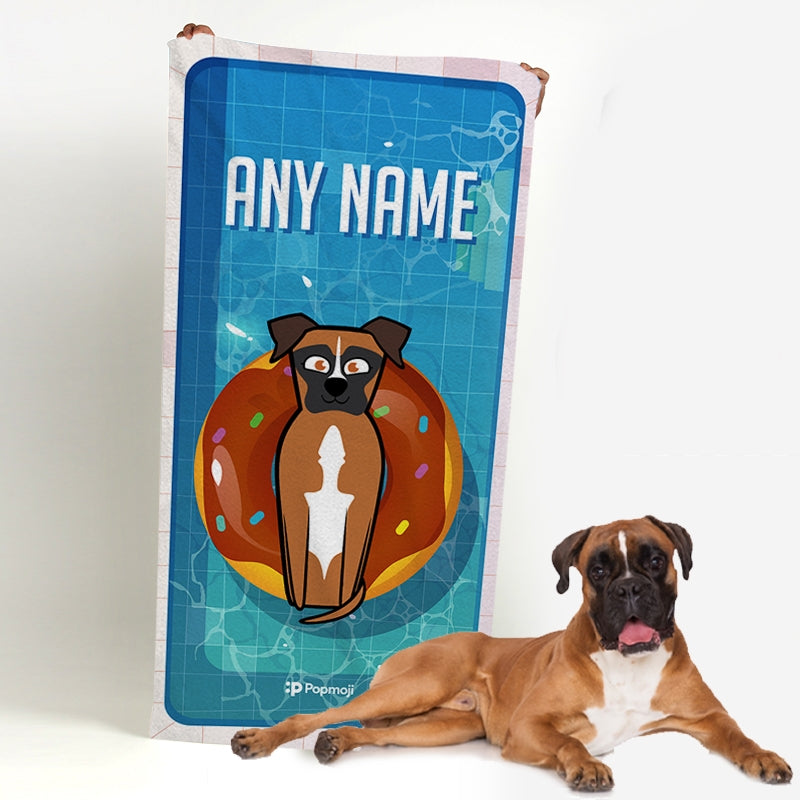 Personalized Dog Pool Time Beach Towel - Image 1