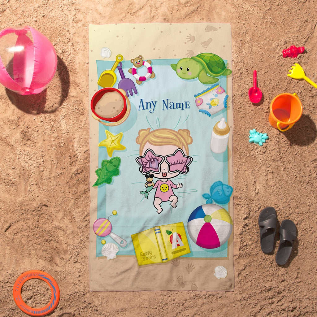 Early Years Sunbathing Fun Beach Towel - Image 1