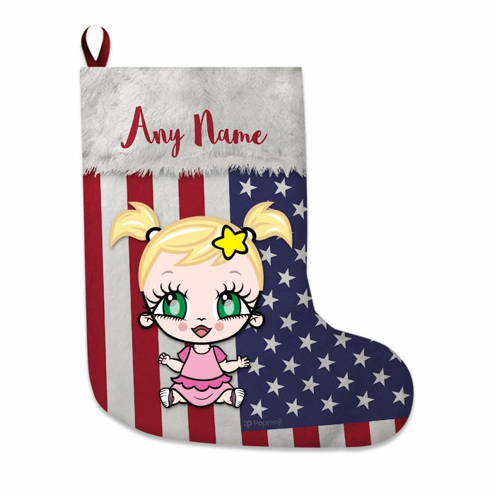 Babies Personalized Christmas Stocking - American Flag - Image 1