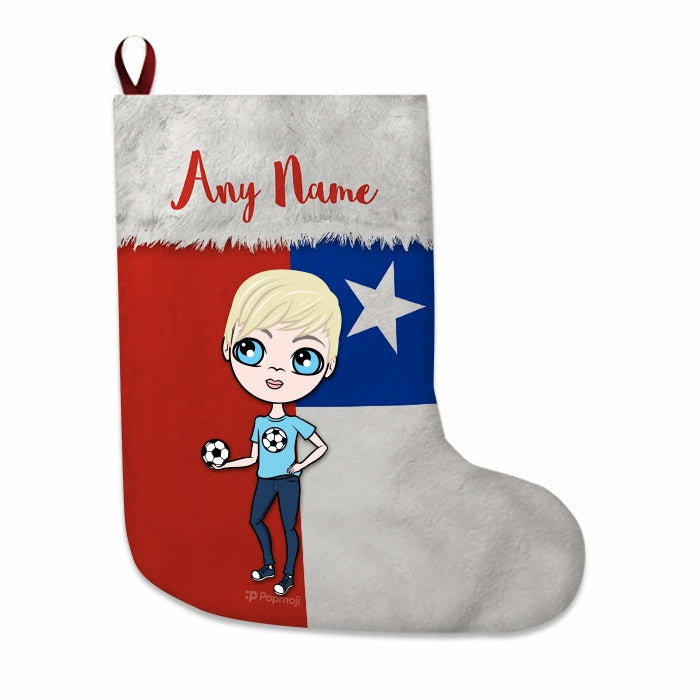 Boys Personalized Christmas Stocking - Chilean Flag - Image 1