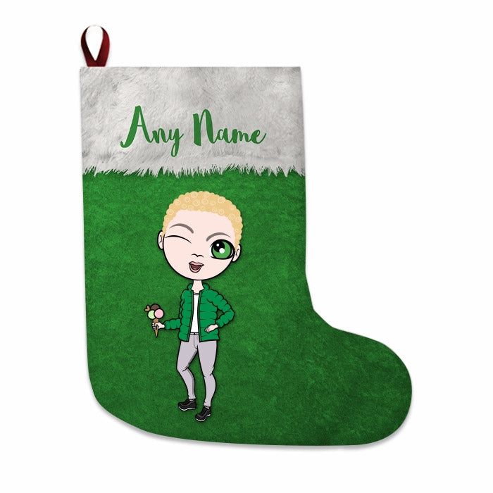 Boys Personalized Christmas Stocking - Classic Green - Image 1