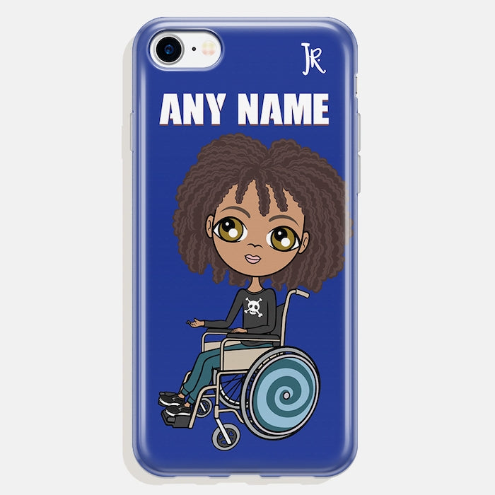 Jnr Boys Wheelchair Personalized Blue Phone Case - Image 1