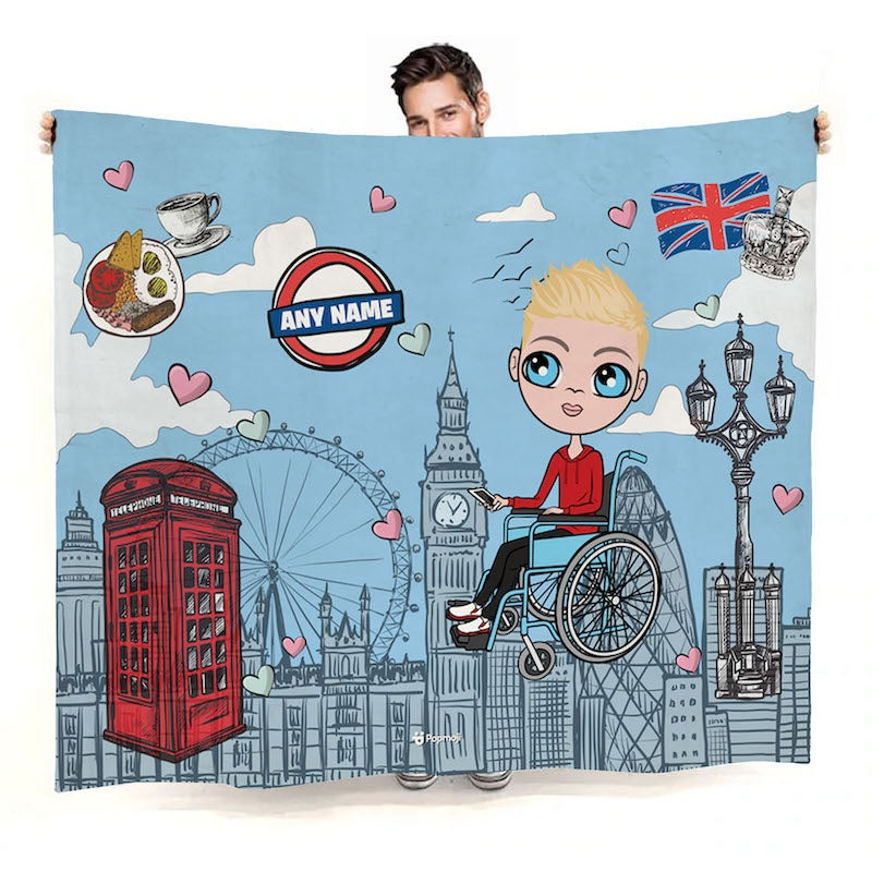 Boys Love London Wheelchair Fleece Blanket - Image 1