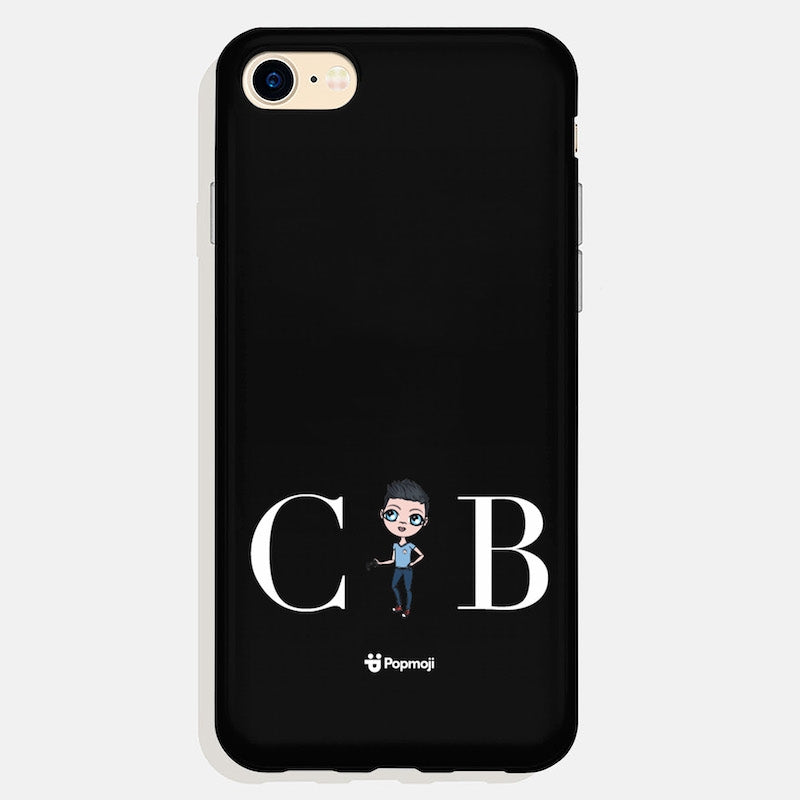 Jnr Boys Personalized The LUX Collection Black Phone Case - Image 1