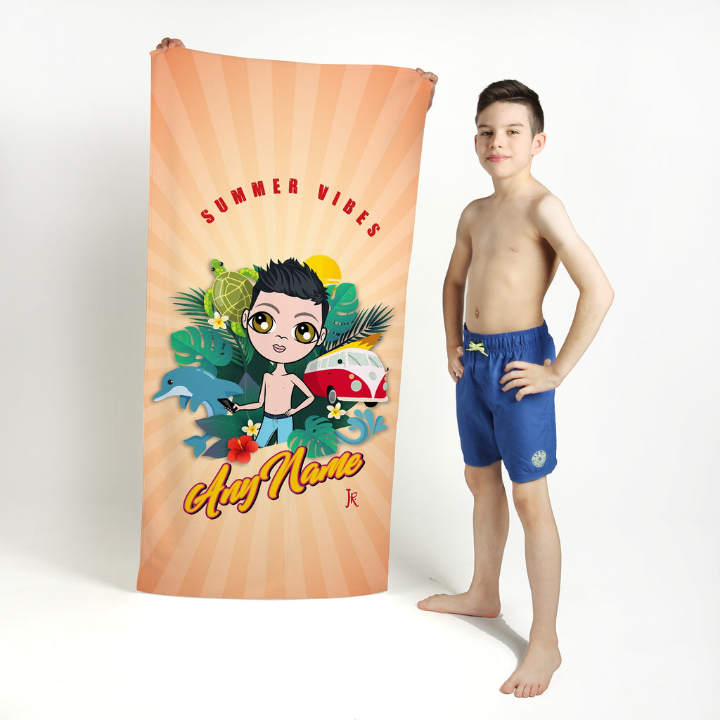 Jnr Boys Summer Vibes Beach Towel - Image 1
