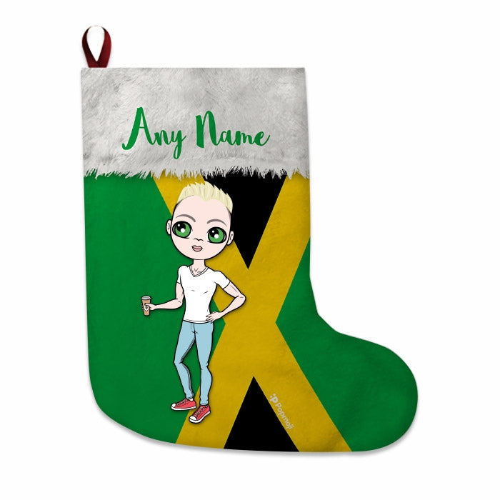 Mens Personalized Christmas Stocking - Jamaican Flag - Image 1