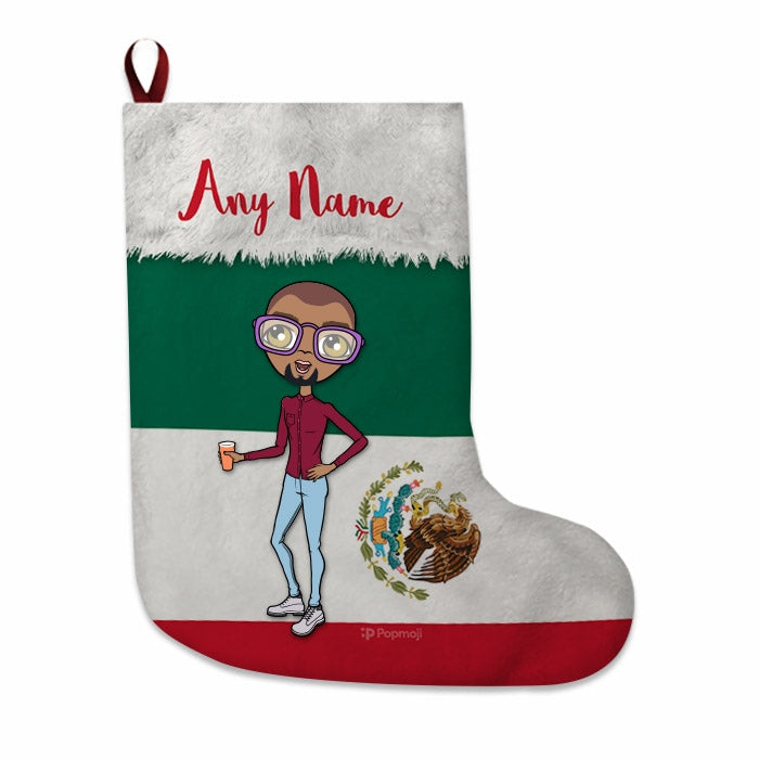 Mens Personalized Christmas Stocking - Mexican Flag - Image 1