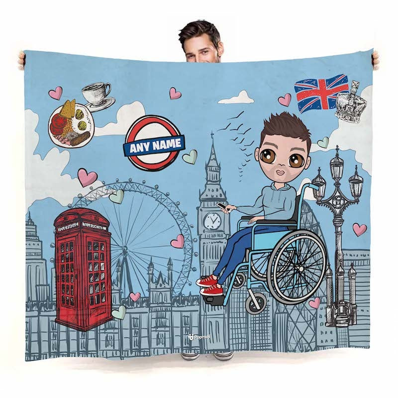 Mens Love London Wheelchair Fleece Blanket - Image 1