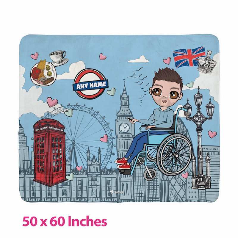 Mens Love London Wheelchair Fleece Blanket - Image 3