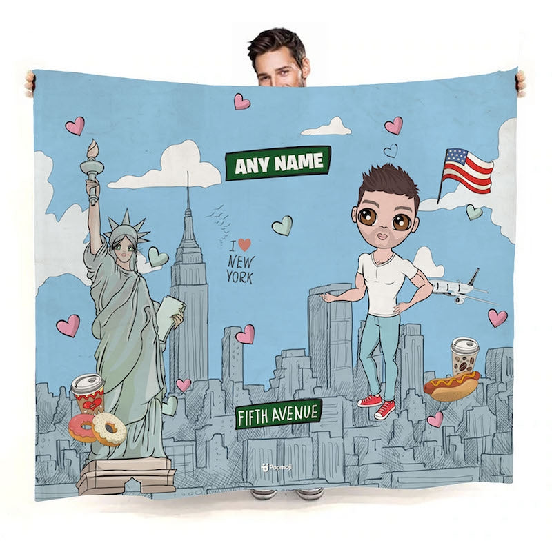 Mens Love NY Fleece Blanket - Image 1