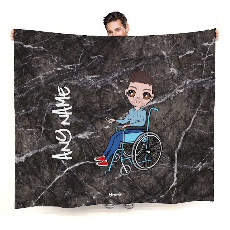 Mens Marble Wheelchair Fleece Blanket - Image 1