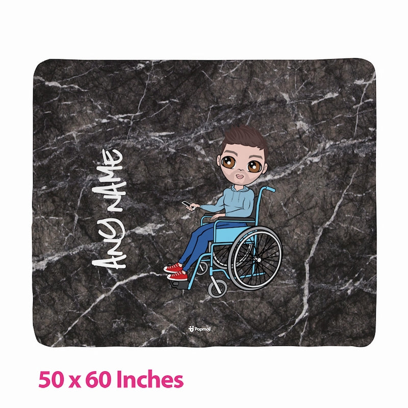 Mens Marble Wheelchair Fleece Blanket - Image 3
