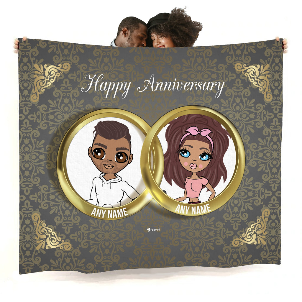 Multi Character Couples Anniversary Rings Fleece Blanket - Image 1