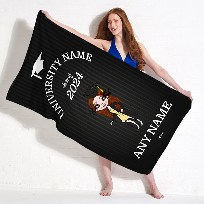 Womens Personalized Graduation Class Beach Towel