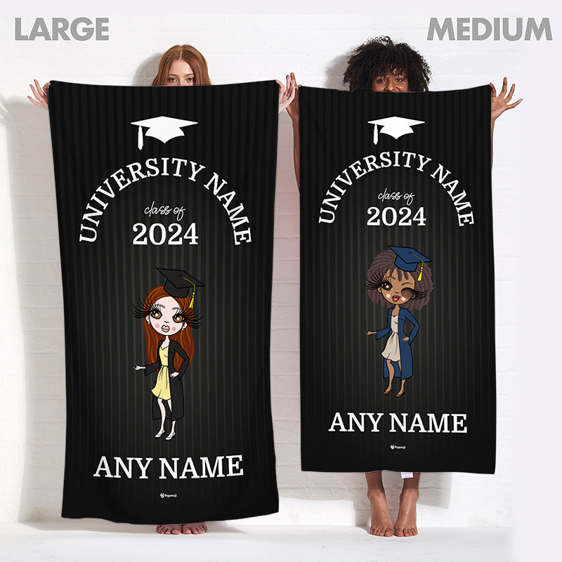 Womens Personalized Graduation Class Beach Towel