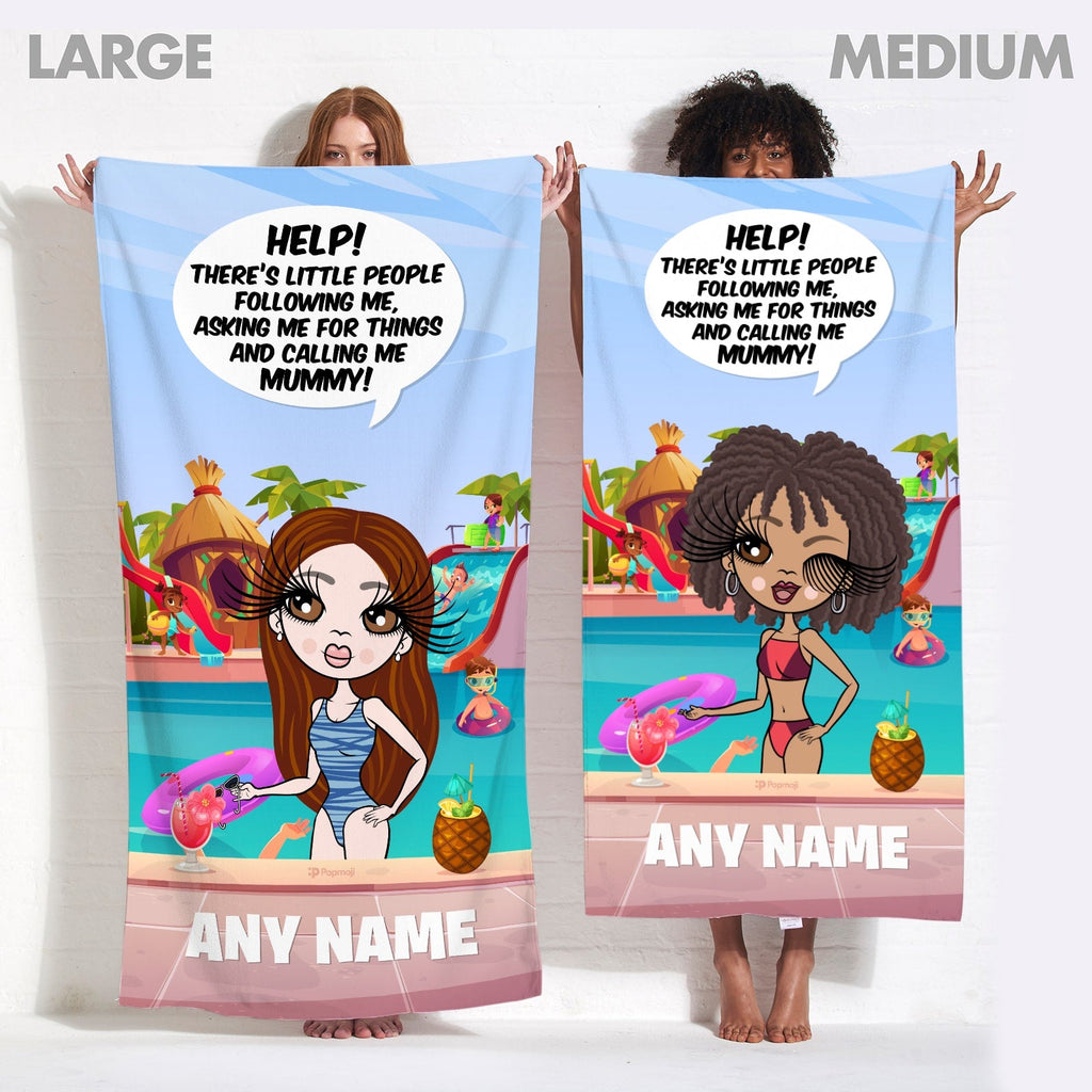 Womens Personalized Help! Little People Beach Towel