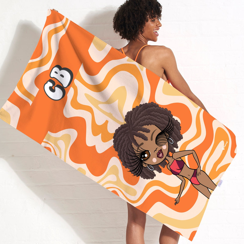 Womens Personalized Swiggle Beach Towel