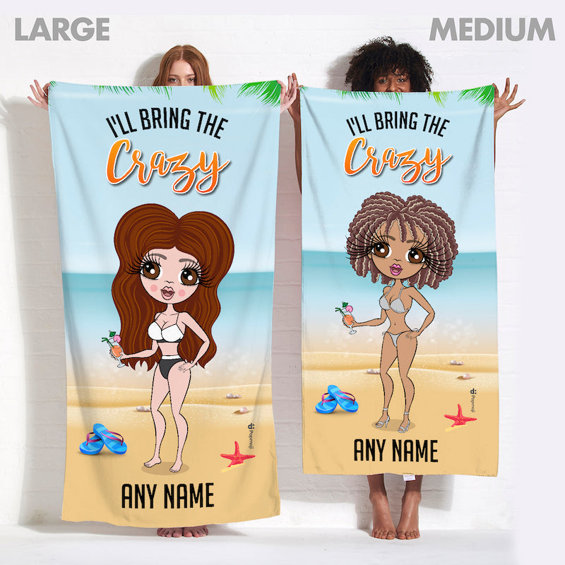 Womens Personalized Tropical Girls Trip The Crazy Beach Towel