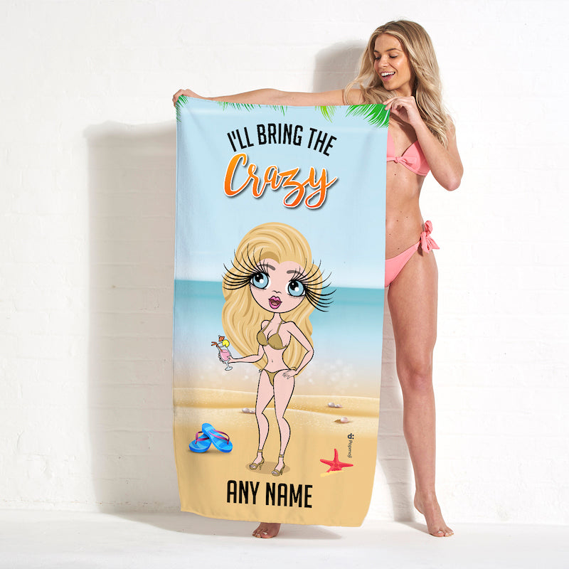 Womens Personalized Tropical Girls Trip The Crazy Beach Towel