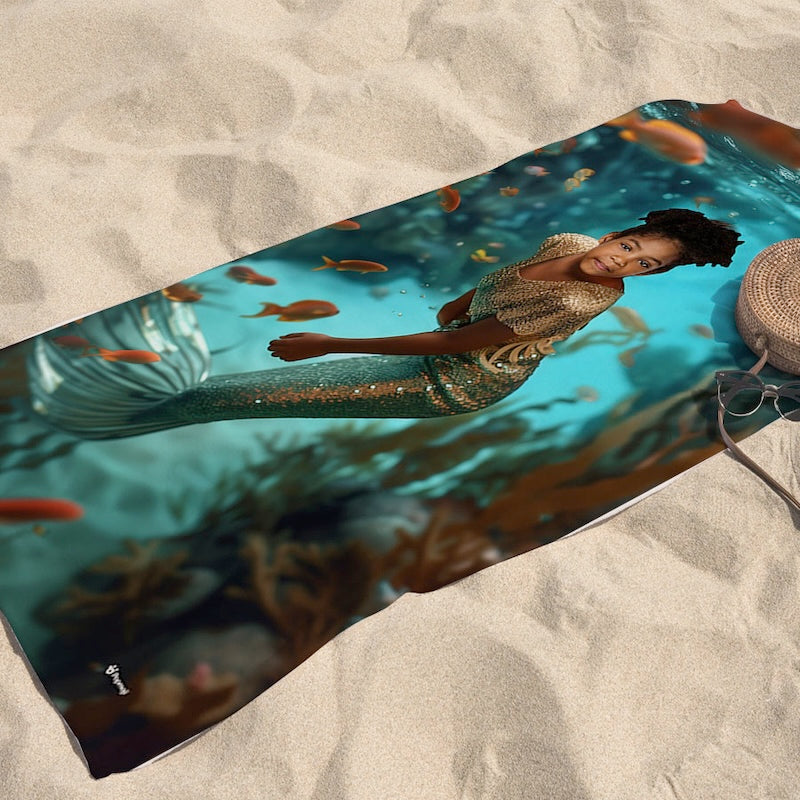 Face Upload Dreamy Mermaid Beach Towel