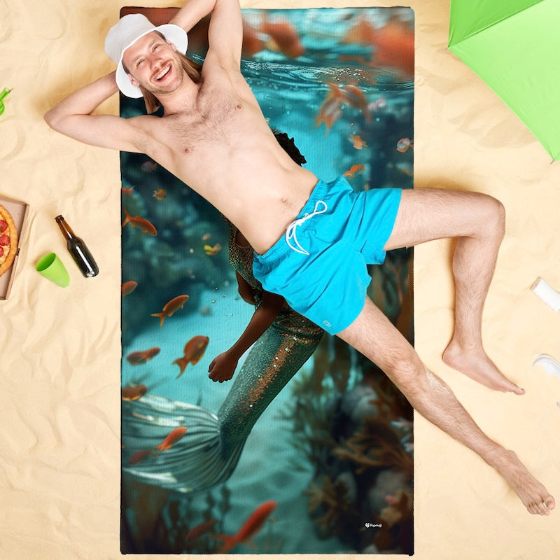 Face Upload Dreamy Mermaid Beach Towel