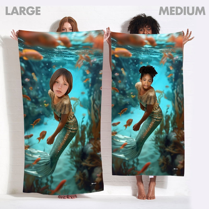 Face Upload Dreamy Mermaid Beach Towel
