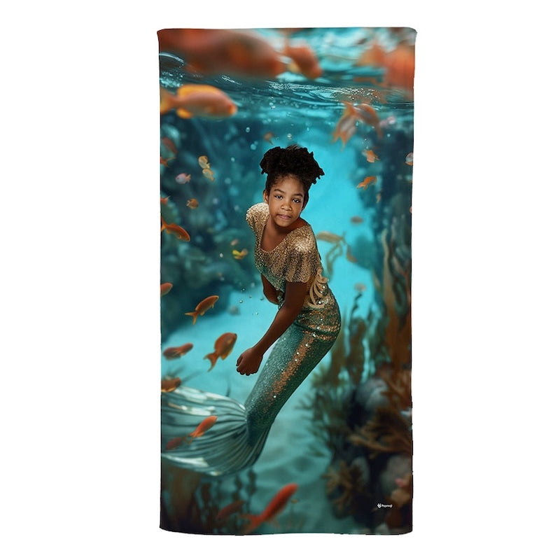 Face Upload Dreamy Mermaid Beach Towel